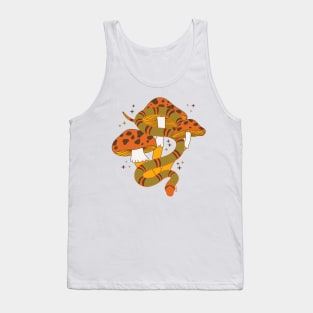 Snake and Mushrooms - Tangerine Tank Top